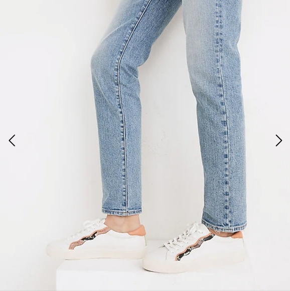 Madewell Sidewalk Low-Top Sneakers in Snake Embossed Leather: Wave Edition sz 8 - Picture 7 of 7